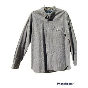 Polo Ralph Lauren Gentlemen's Clothiers Button Down Checked LS Blue White Checks